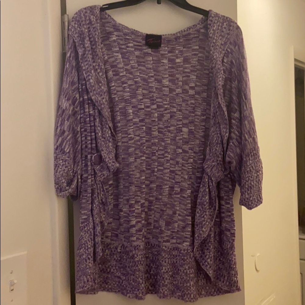 Purple and white 1x cardigan from torrid